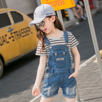 ชุดเอี๊ยมยีนส์เด็ก ขาสั้น (ไม่รวมเสื้อตัวใน)