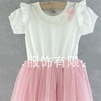 ชุดเดรสเด็กผู้หญิง ติดปีกนางฟ้า ประดับสร้อยมุก