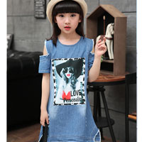 ชุดเดรสยีนส์ เปิดไหล่