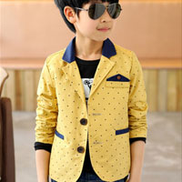 เสื้อสูทเด็กผู้ชาย สีเหลือง
