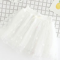 กระโปรงเด็กผู้หญิง สีขาว พองฟู