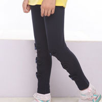 เลกกิ้งเด็กผู้หญิง สีน้ำเงิน ติดโบว์