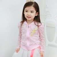 เสื้อกันหนาวเด็ก เสื้อคลุมเด็ก สีชมพู ติดกระต่ายที่อก